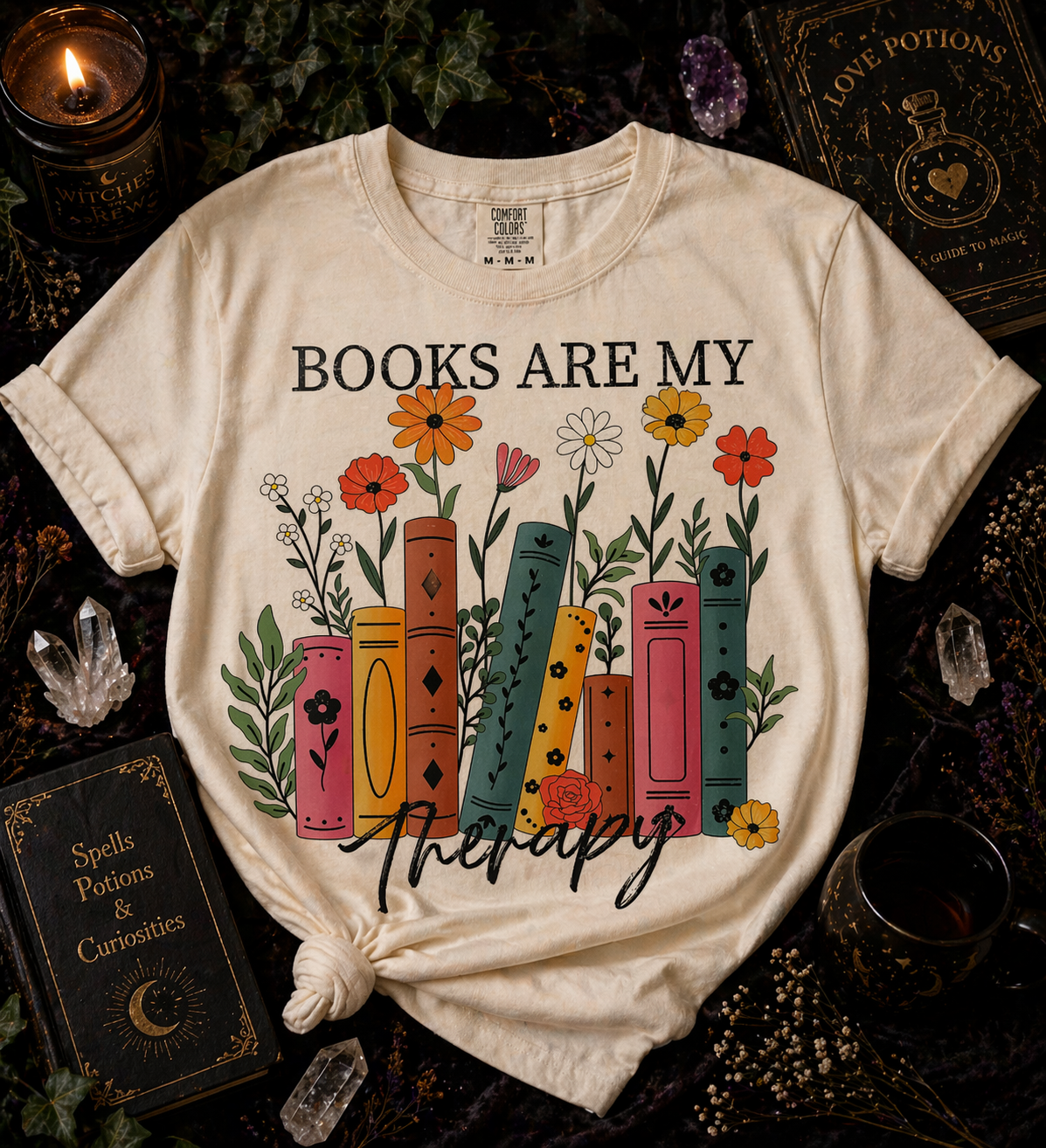 🍄📚 Books Are My Therapy Tee 📚🍄