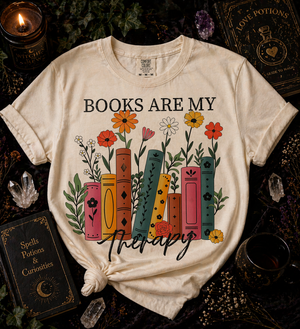🍄📚 Books Are My Therapy Tee 📚🍄