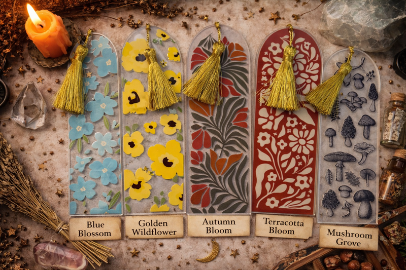 Acrylic Bookmarks – Witchy Boho Floral Designs