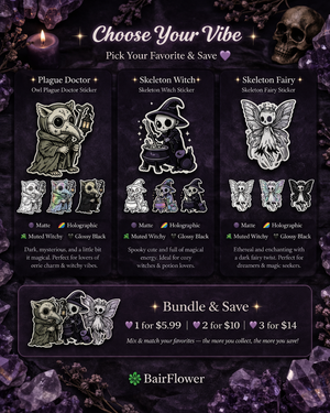 Plague Doctor Sticker – Matte, Holographic, Glossy & Muted Witchy | Dark Witchy Aesthetic Vinyl Sticker