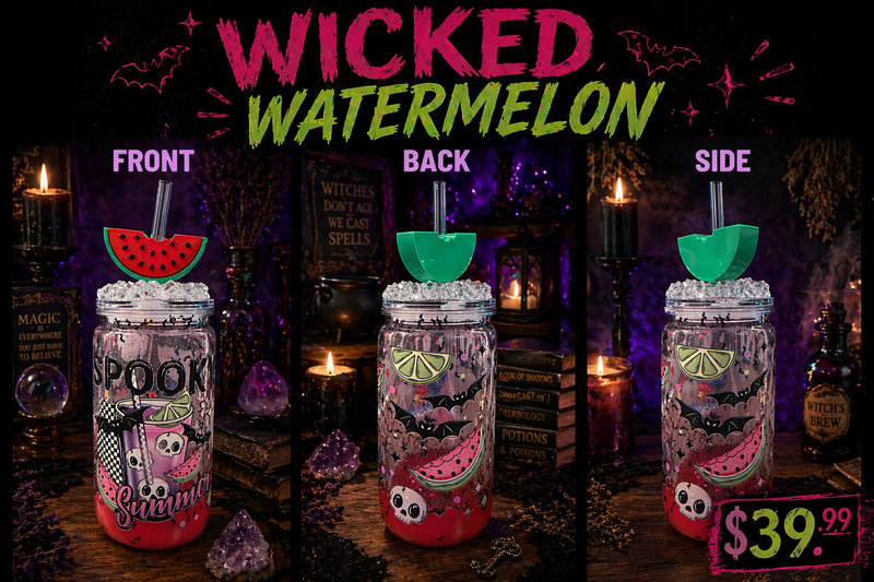 Wicked Watermelon Snowglobe Tumbler 🍉🖤