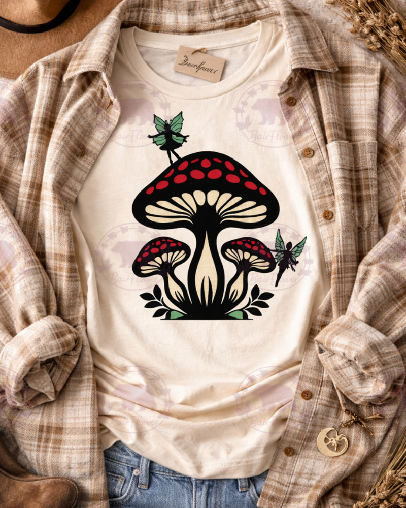 Mushroom Fairy Tee – Whimsical Woodland Magic