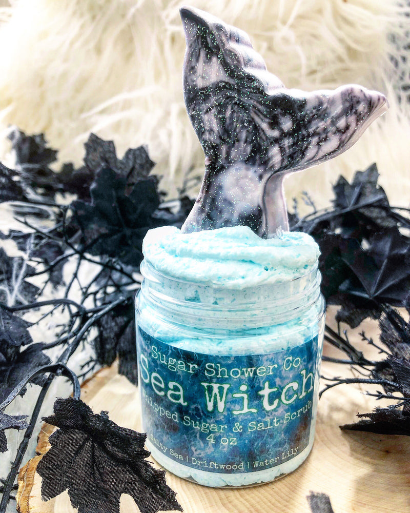 Sea Witch Whipped Sugar & Salt Scrub With Mermaid Tail Soap